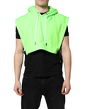 Dolce & Gabbana Green Polyester Hooded Sportswear Vest Sweater by Dolce & Gabbana