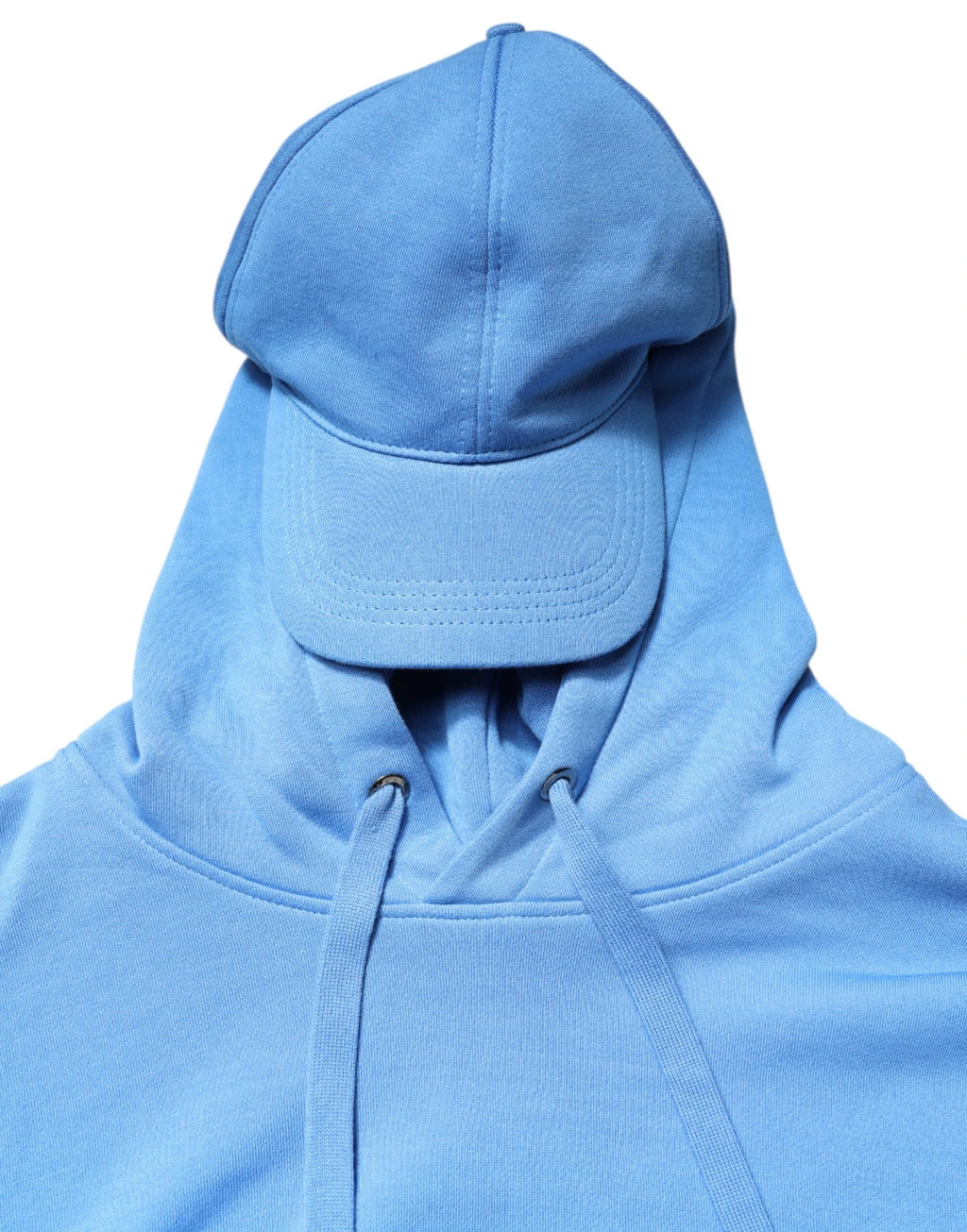 Dolce & Gabbana Blue Cotton Hooded Men Sportswear Vest Sweater by Dolce & Gabbana
