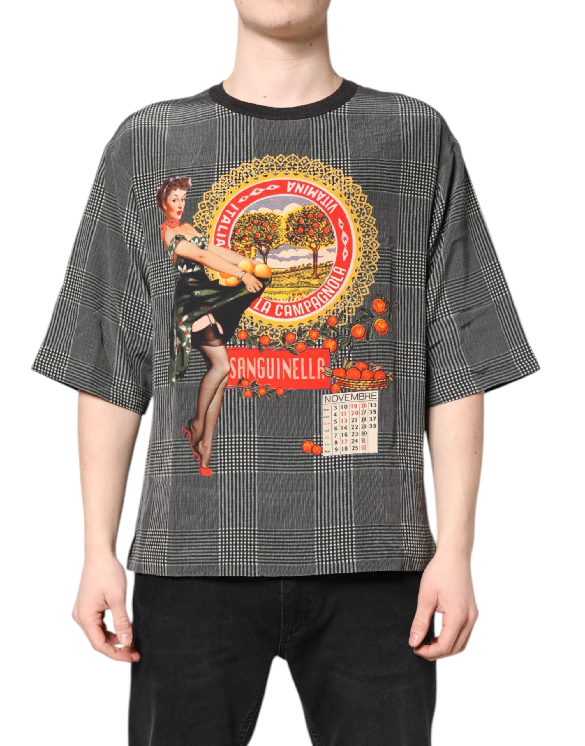 Dolce & Gabbana Black White Graphic Print Short Sleeve T-shirt by Dolce & Gabbana