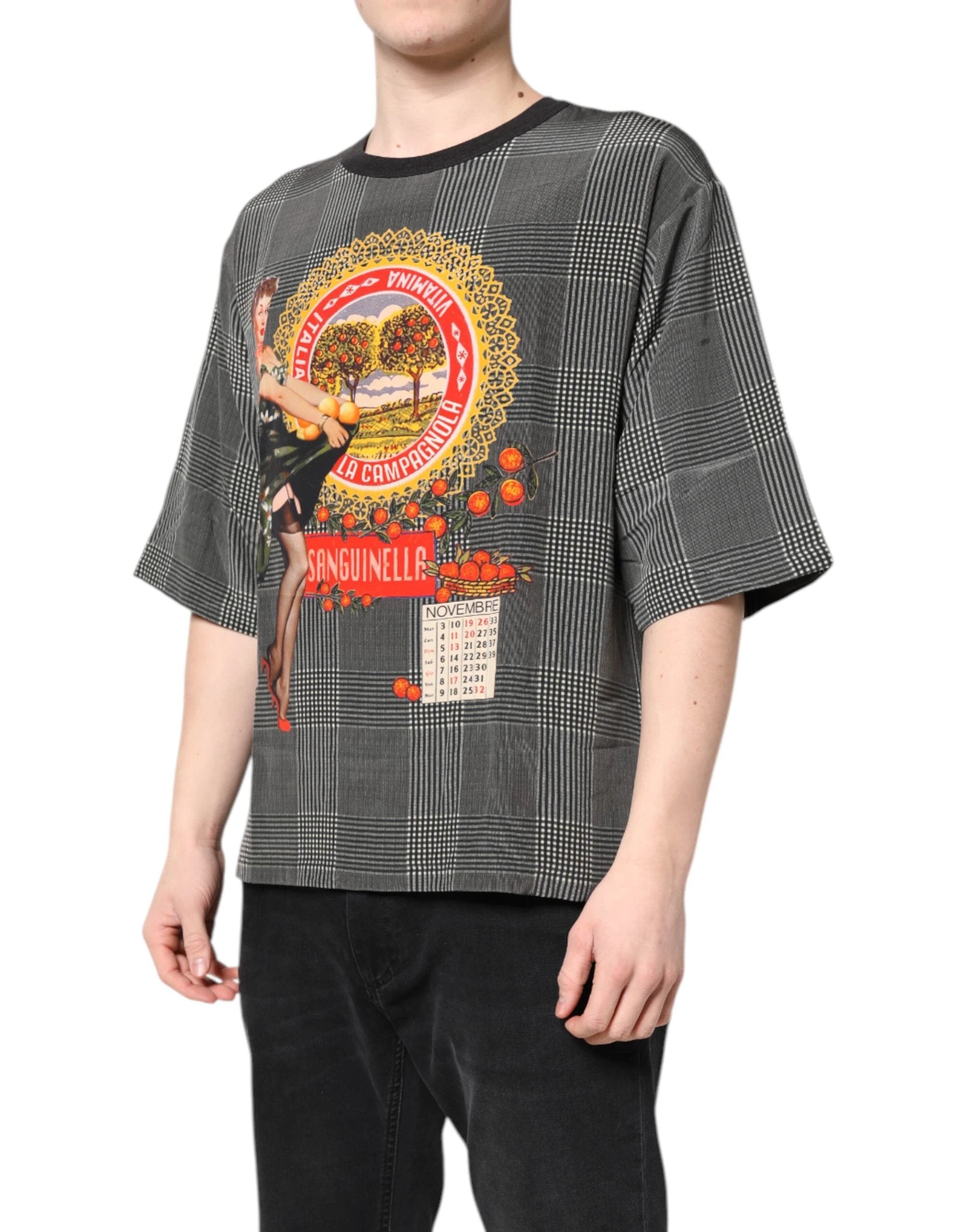 Dolce & Gabbana Black White Graphic Print Short Sleeve T-shirt by Dolce & Gabbana