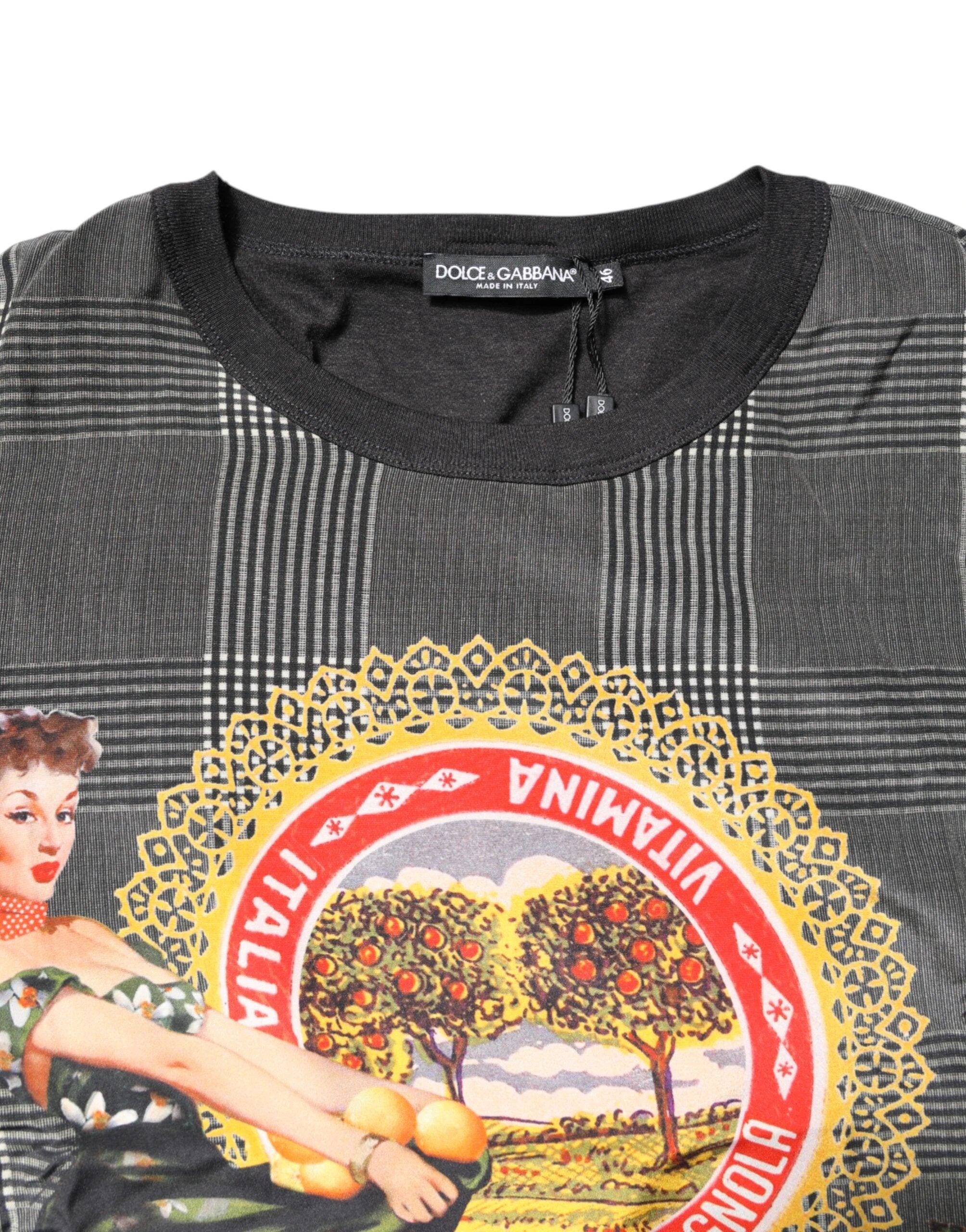 Dolce & Gabbana Black White Graphic Print Short Sleeve T-shirt by Dolce & Gabbana