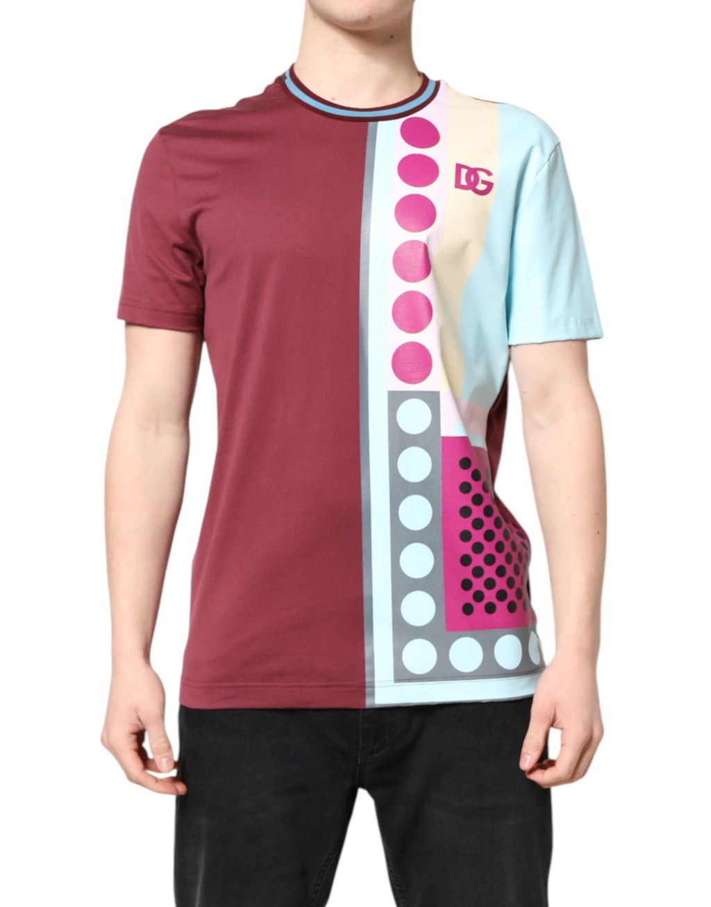 Dolce & Gabbana Multicolor Printed Logo Short Sleeve T-shirt by Dolce & Gabbana