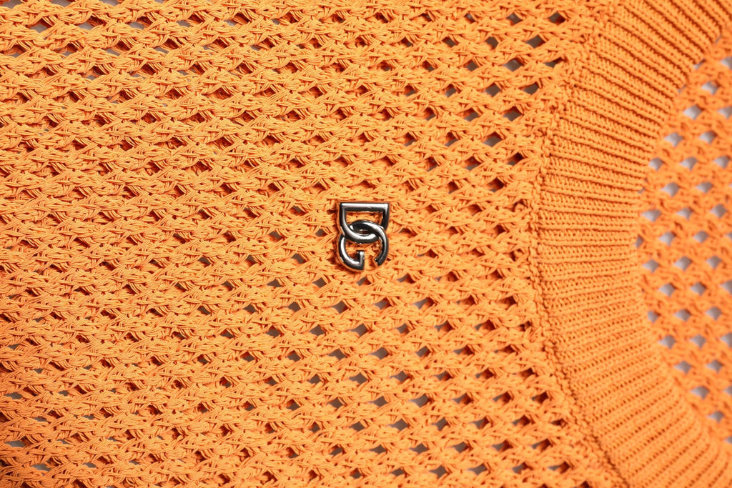 Dolce & Gabbana Orange Cashmere Round Neck Sleeveless T-shirt by Dolce & Gabbana