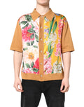 Dolce & Gabbana Brown Floral Collared Short Sleeve T-shirt by Dolce & Gabbana