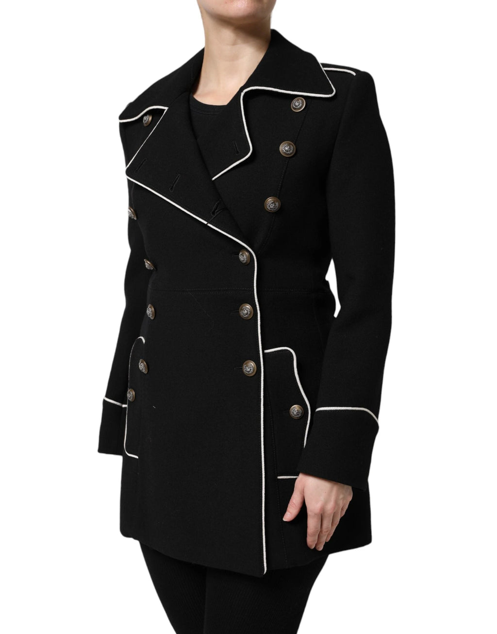 Dolce & Gabbana Black Wool Double Breasted Blazer Jacket by Dolce & Gabbana