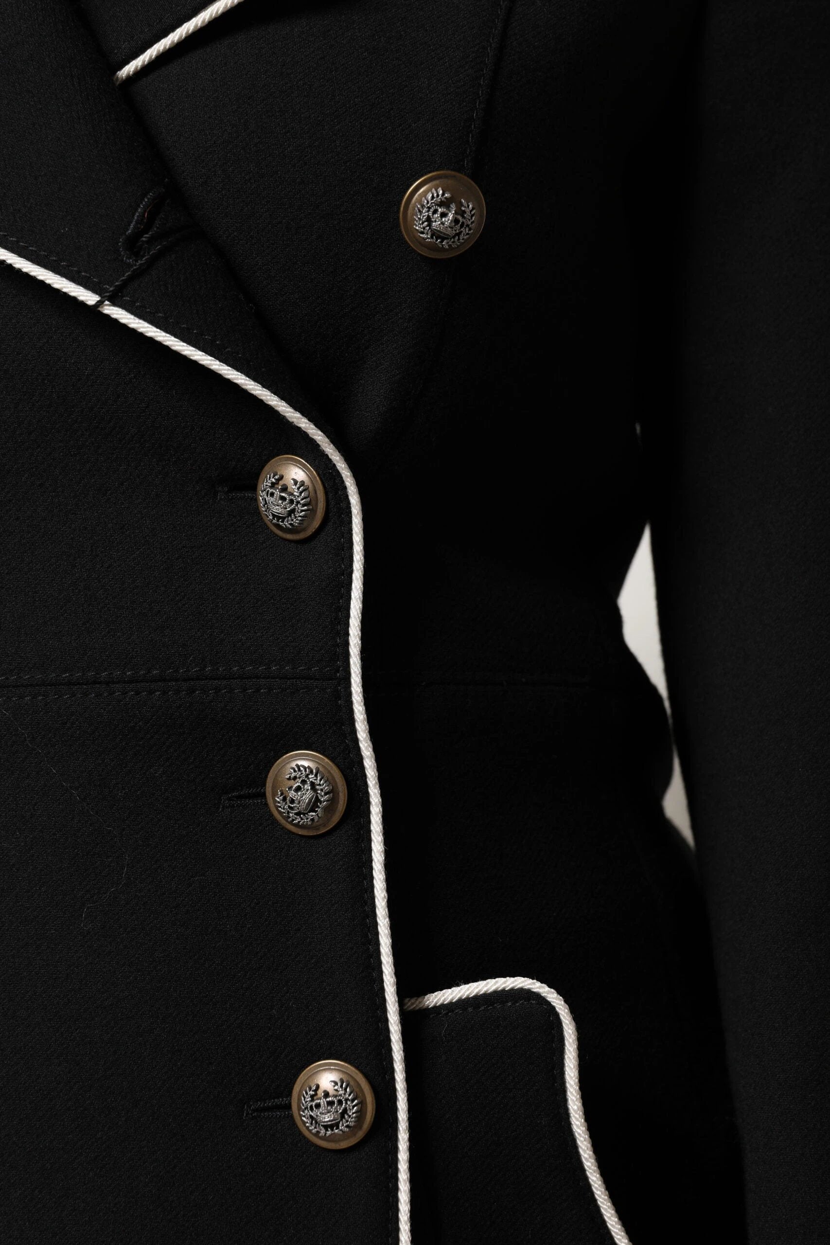 Dolce & Gabbana Black Wool Double Breasted Blazer Jacket by Dolce & Gabbana