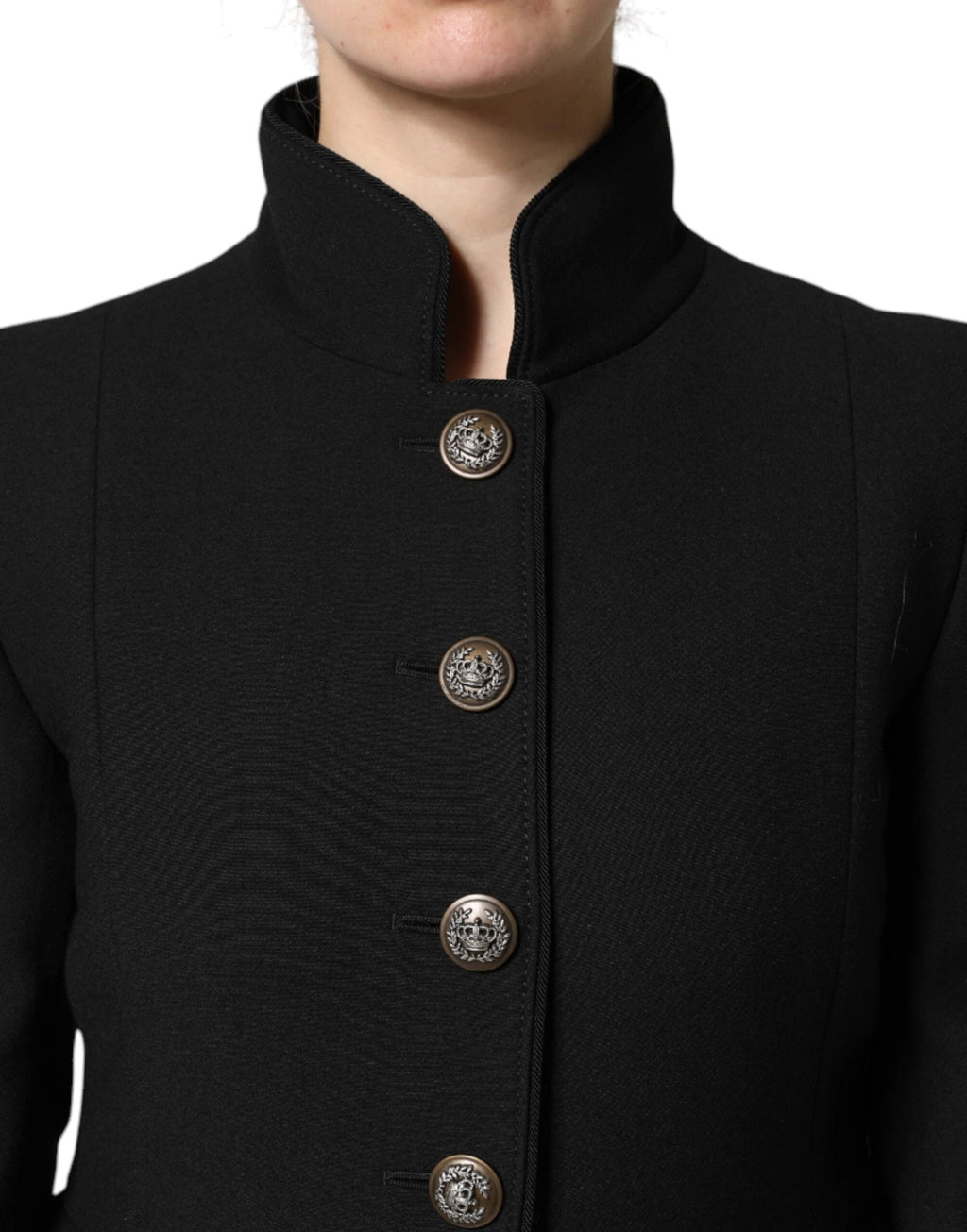 Dolce & Gabbana Black Wool Single Breasted Trench Coat Jacket by Dolce & Gabbana
