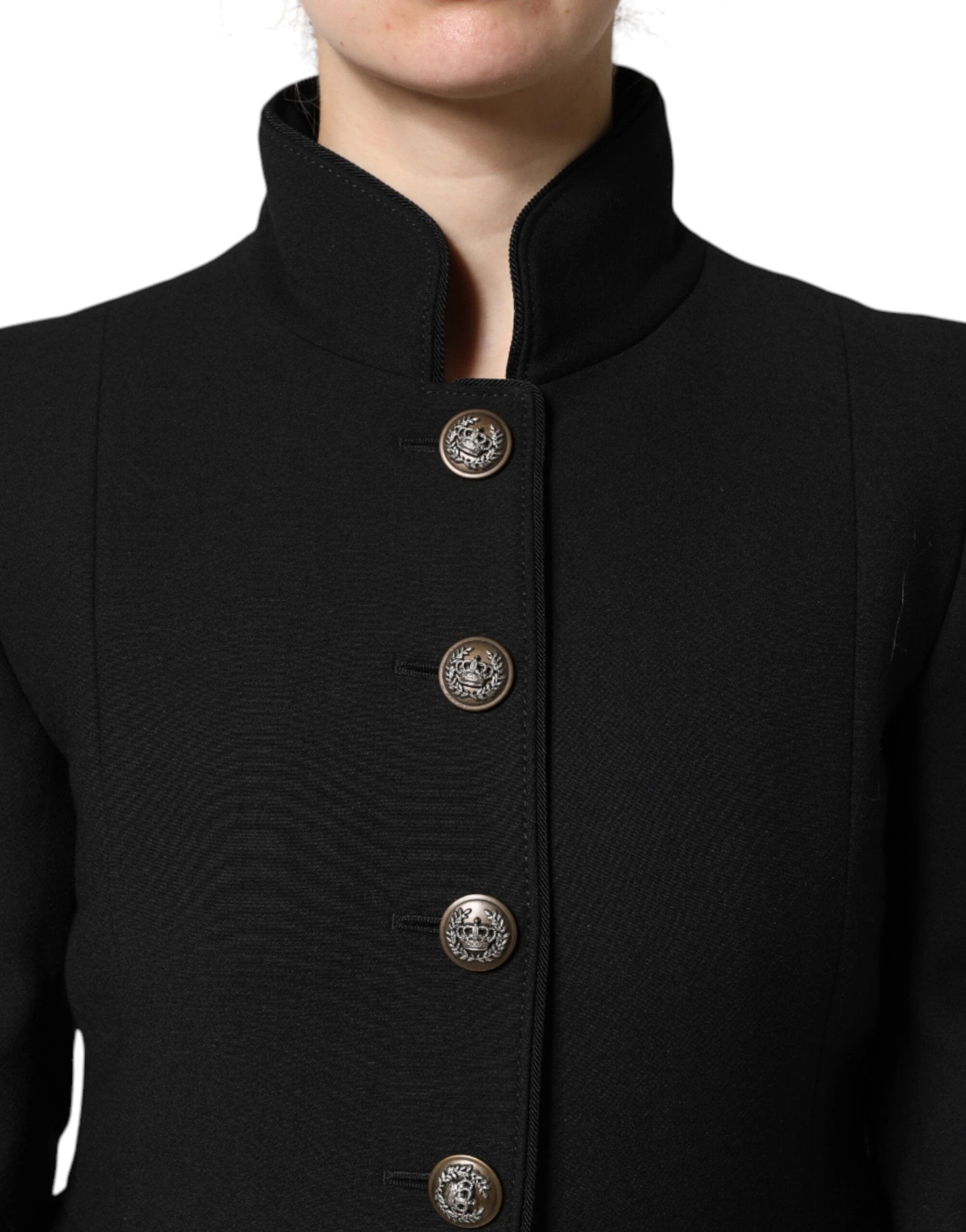 Dolce & Gabbana Black Wool Single Breasted Trench Coat Jacket by Dolce & Gabbana