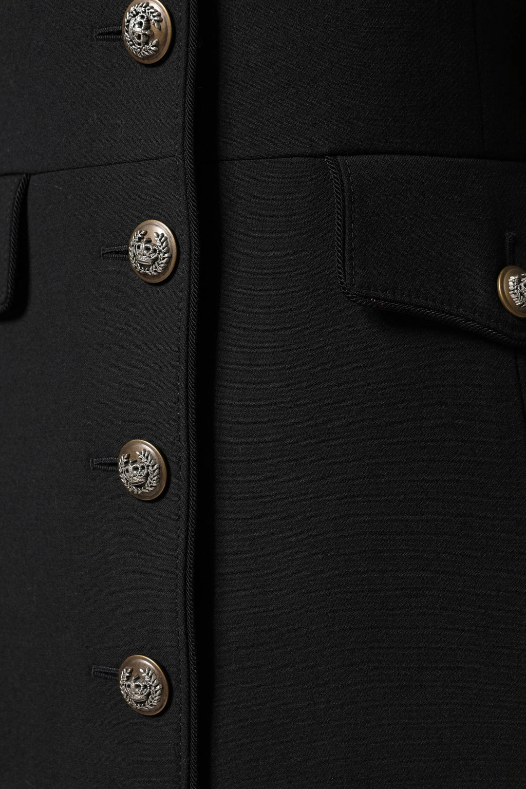 Dolce & Gabbana Black Wool Single Breasted Trench Coat Jacket by Dolce & Gabbana