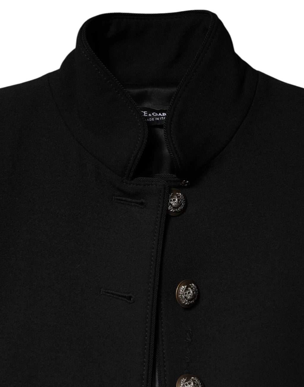 Dolce & Gabbana Black Wool Single Breasted Trench Coat Jacket by Dolce & Gabbana