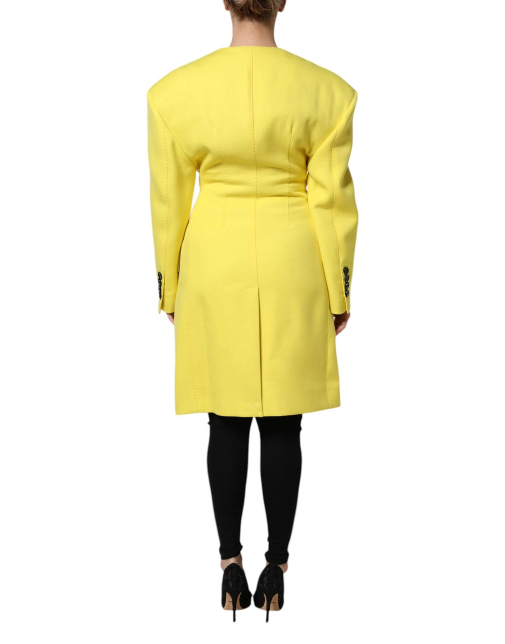 Dolce & Gabbana Yellow Double Breasted Trench Coat Jacket by Dolce & Gabbana