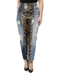 Dolce & Gabbana Multicolor Patchwork High Waist Denim Jeans by Dolce & Gabbana