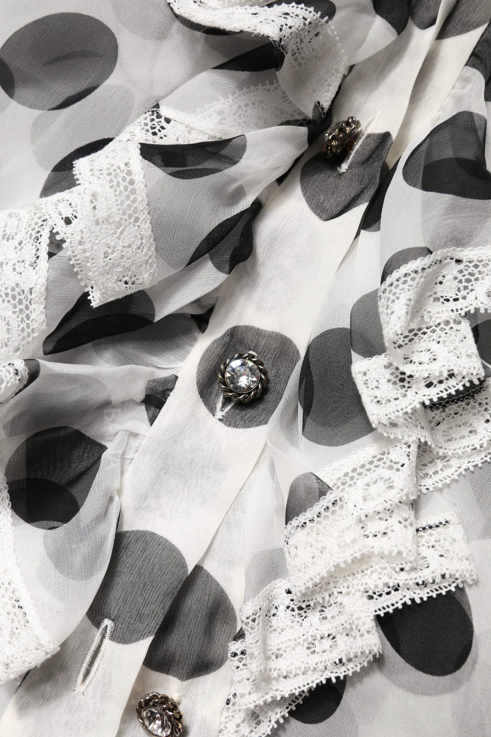 Dolce & Gabbana White Black Polka Dot Cotton Sleeveless Top by Dolce & Gabbana