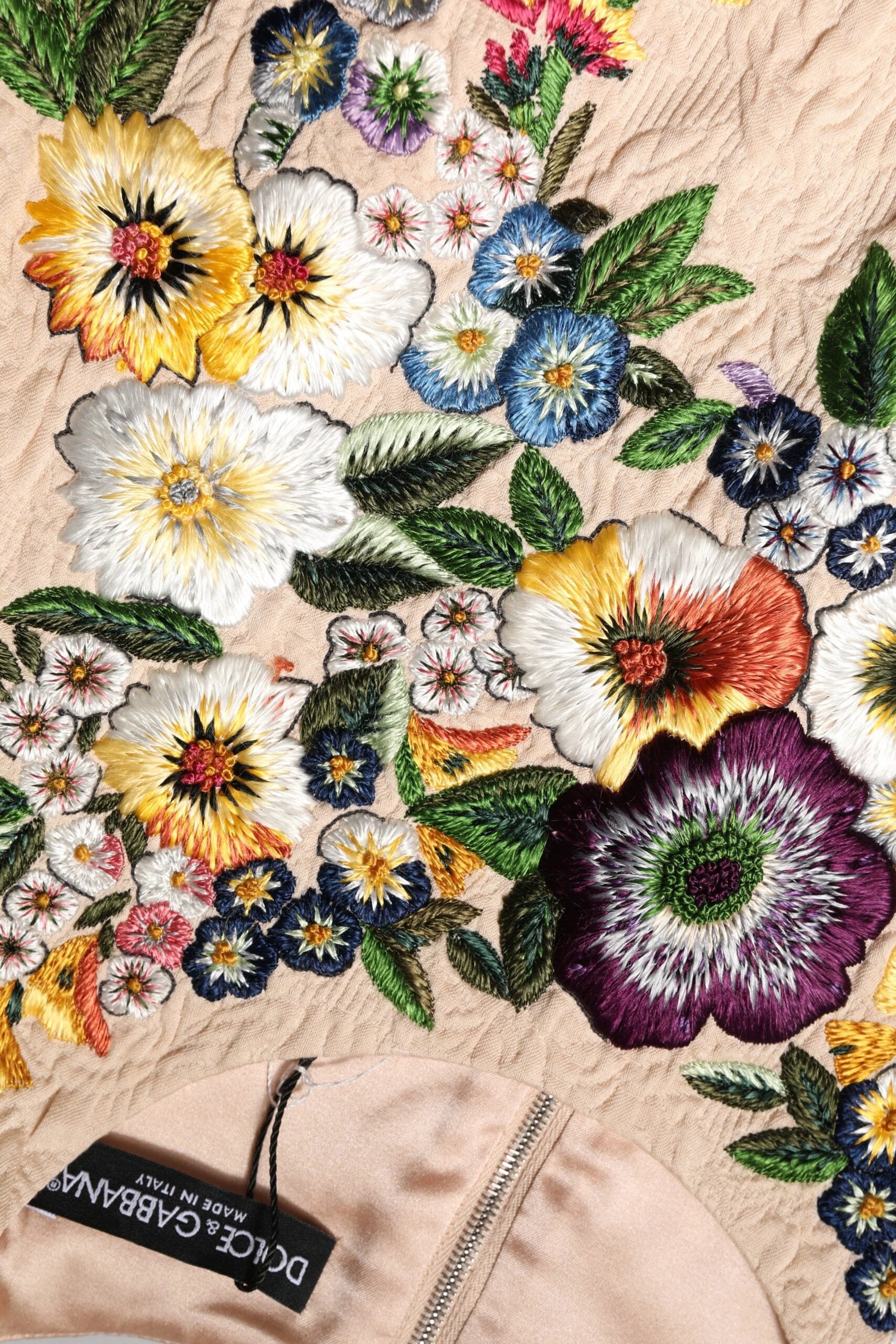 Dolce & Gabbana Beige Floral Embroidery Sleeveless Tank Top by Dolce & Gabbana