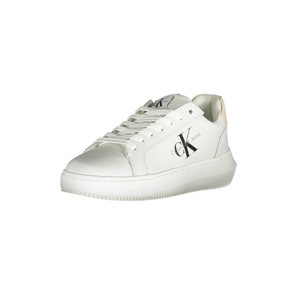 Baskets Calvin Klein en cuir blanc pour femme