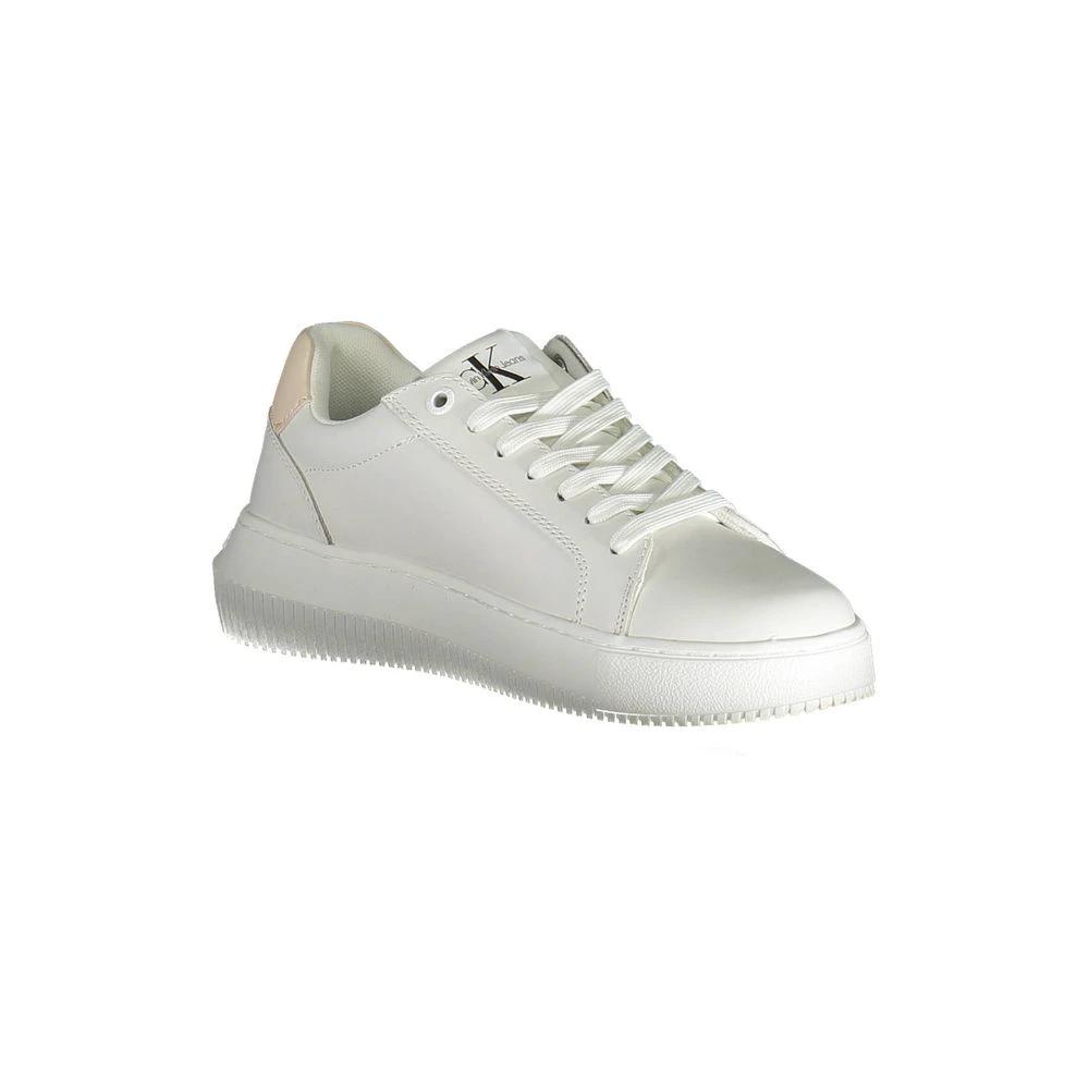 Baskets Calvin Klein en cuir blanc pour femme