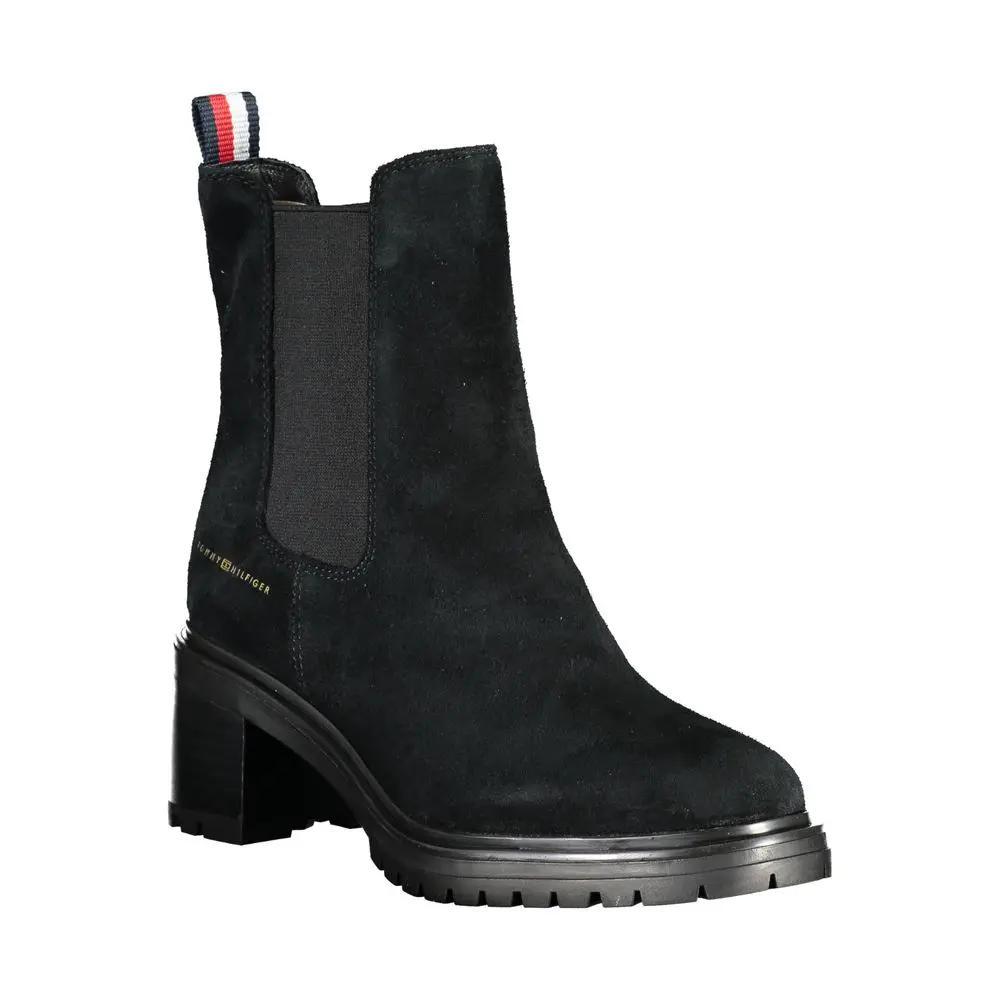 Bottes Tommy Hilfiger en cuir noir pour femmes