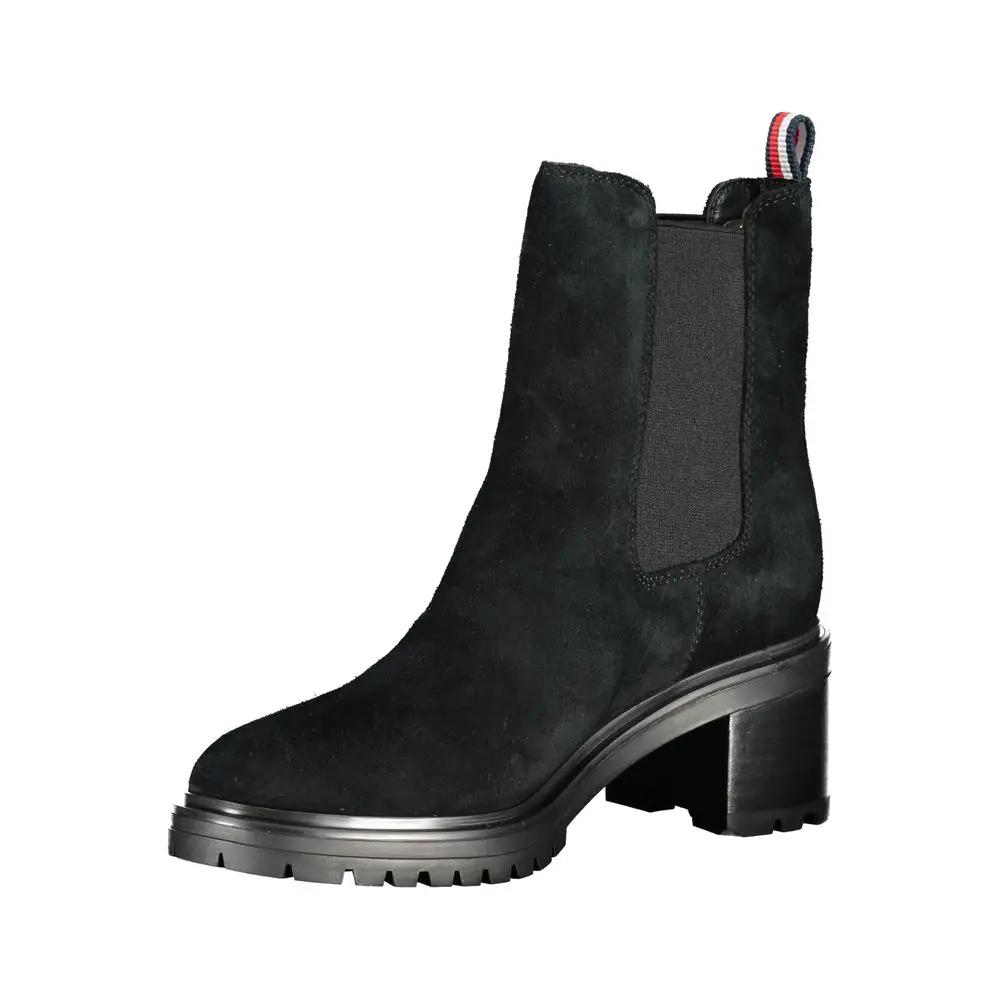 Bottes Tommy Hilfiger en cuir noir pour femmes