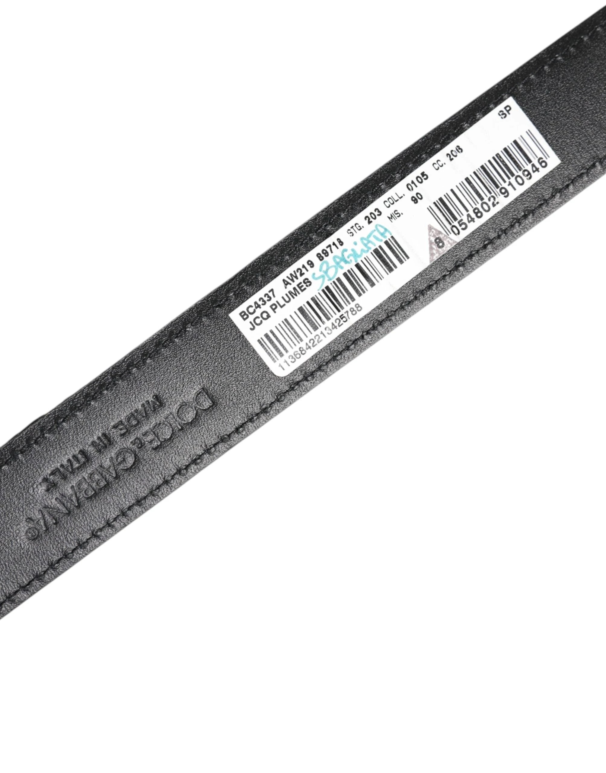 Dolce & Gabbana Multicolor Jacquard Leather Metal Buckle Belt by Dolce & Gabbana