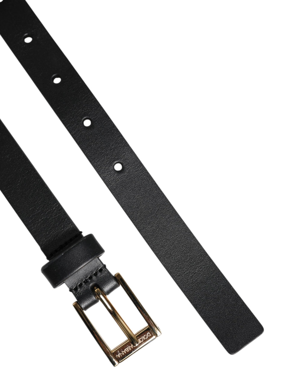 Dolce & Gabbana Black Classic Gold Metal Logo Buckle Belt by Dolce & Gabbana