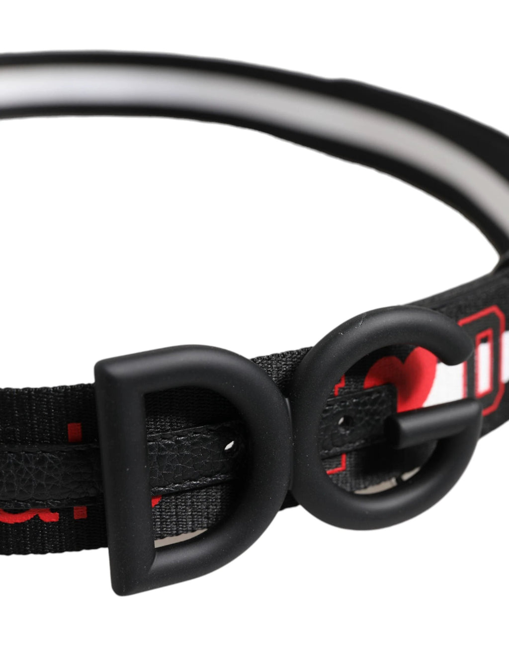 Dolce & Gabbana Black Polyester Logo Print DG Buckle Belt by Dolce & Gabbana