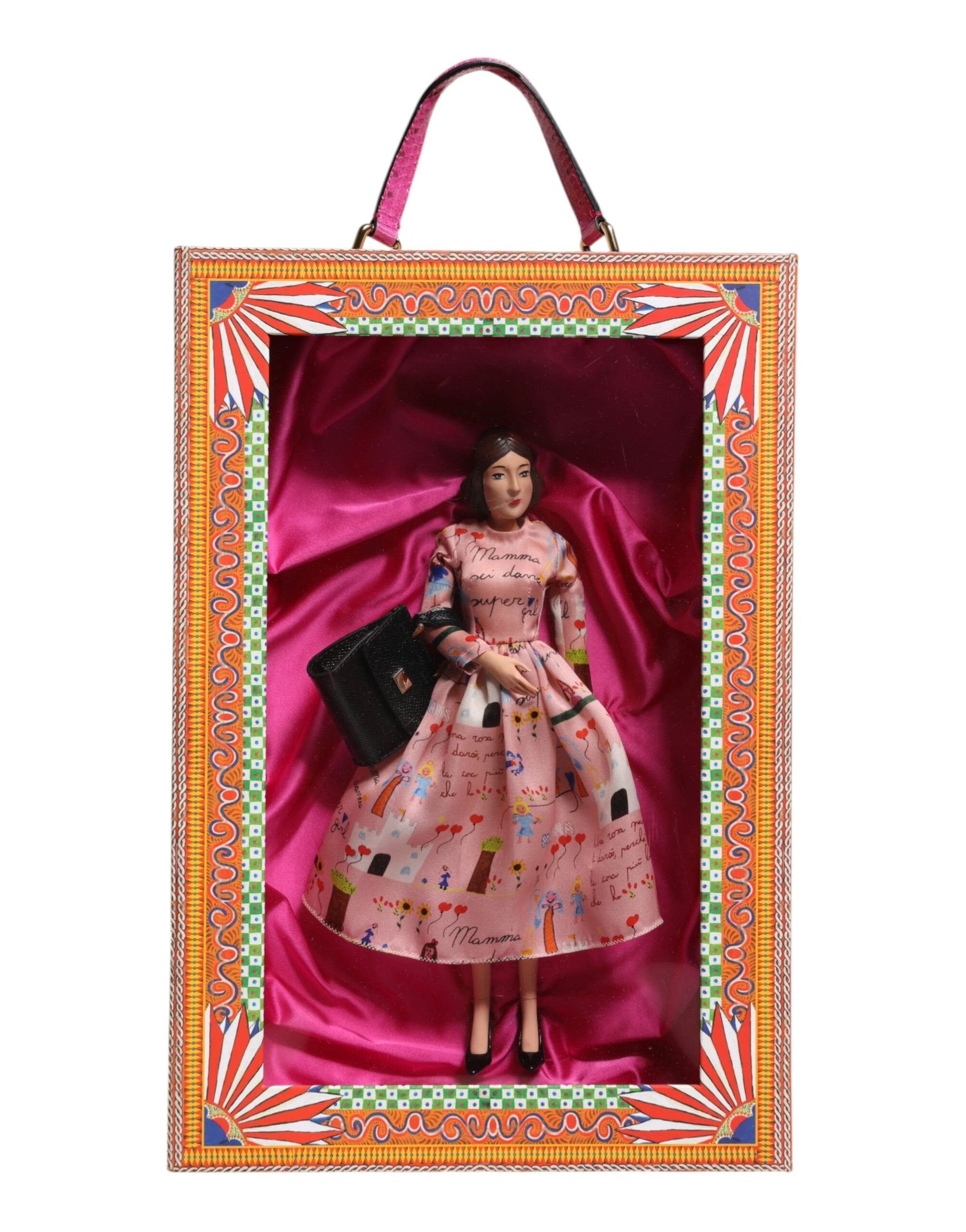 Dolce & Gabbana Pink Dress Ceramic Porcelain Fashion Leather Sicily Dolls by Dolce & Gabbana