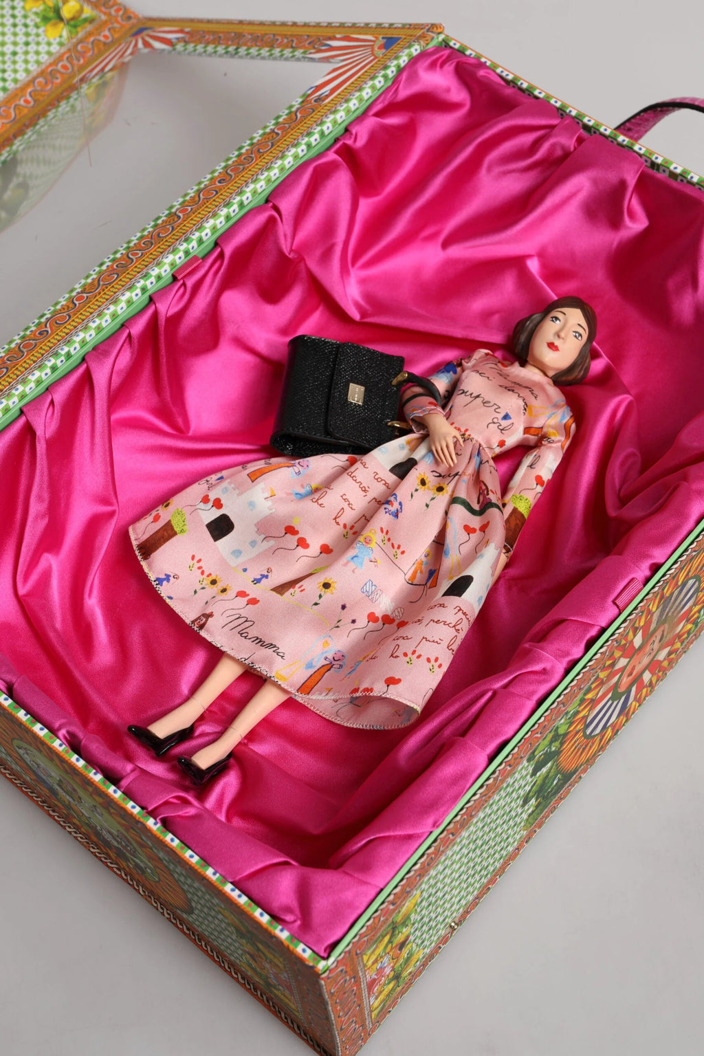 Dolce & Gabbana Pink Dress Ceramic Porcelain Fashion Leather Sicily Dolls by Dolce & Gabbana