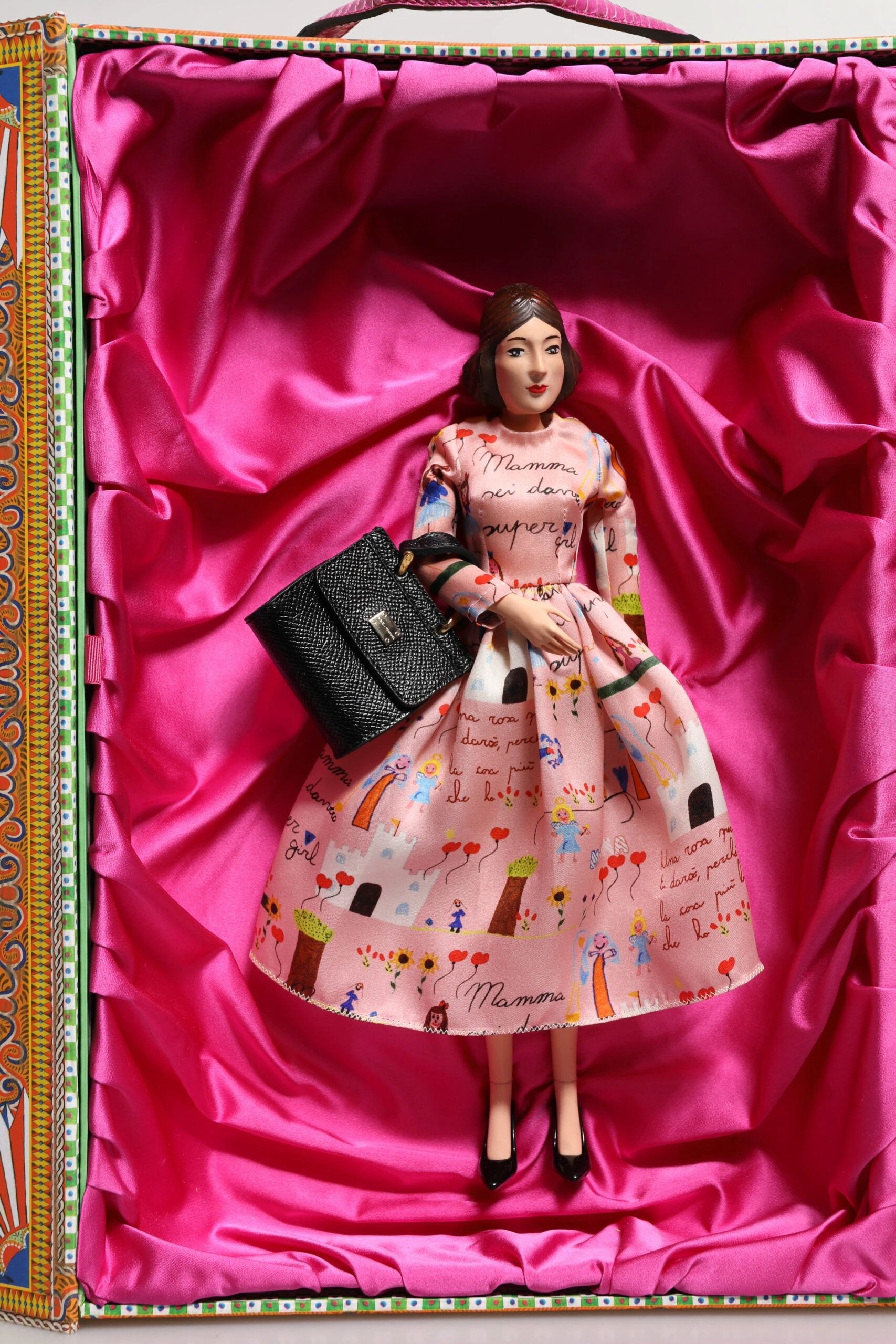 Dolce & Gabbana Pink Dress Ceramic Porcelain Fashion Leather Sicily Dolls by Dolce & Gabbana