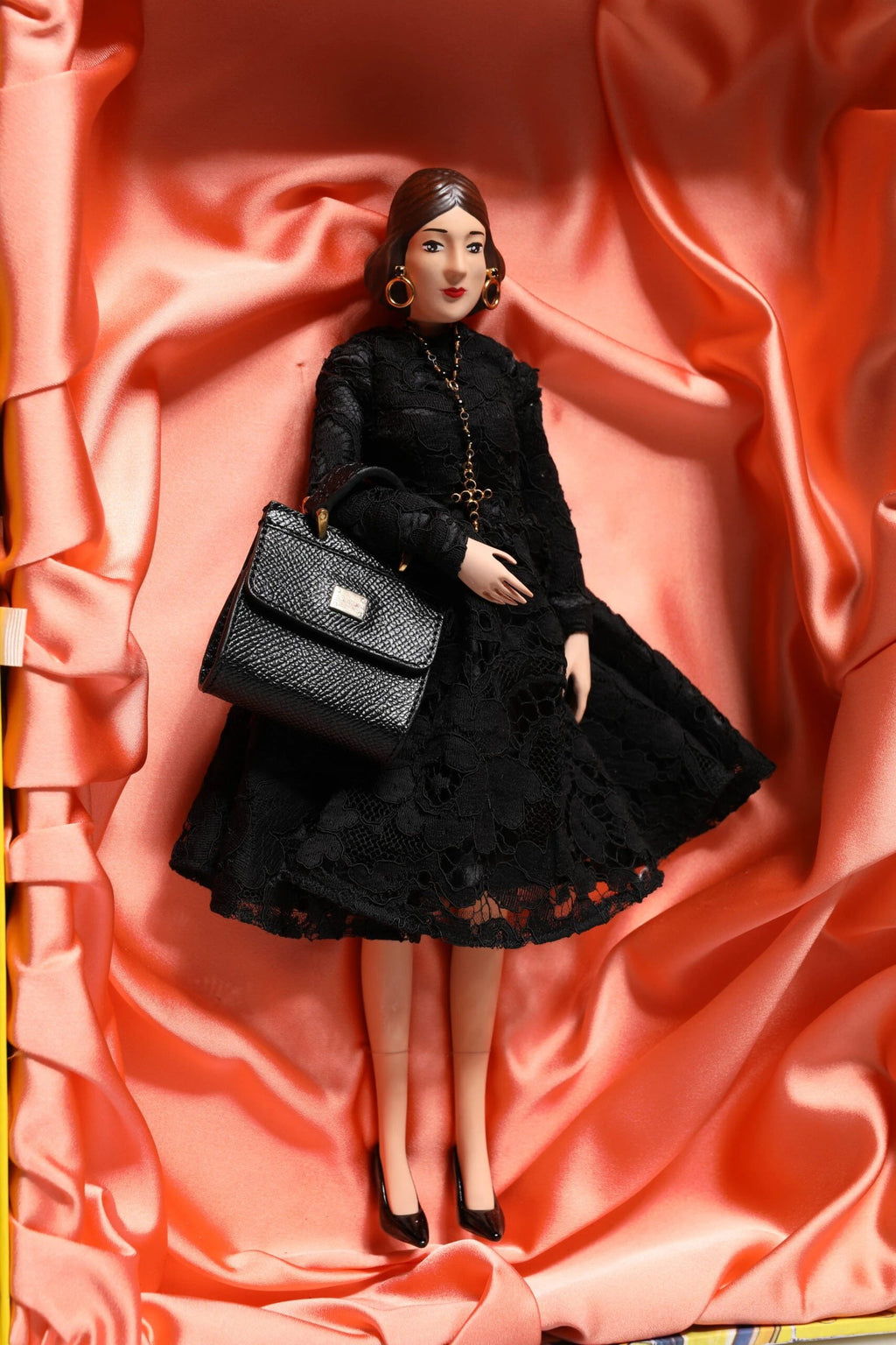 Dolce & Gabbana Black Dress Ceramic Porcelain Fashion Leather Sicily Dolls by Dolce & Gabbana