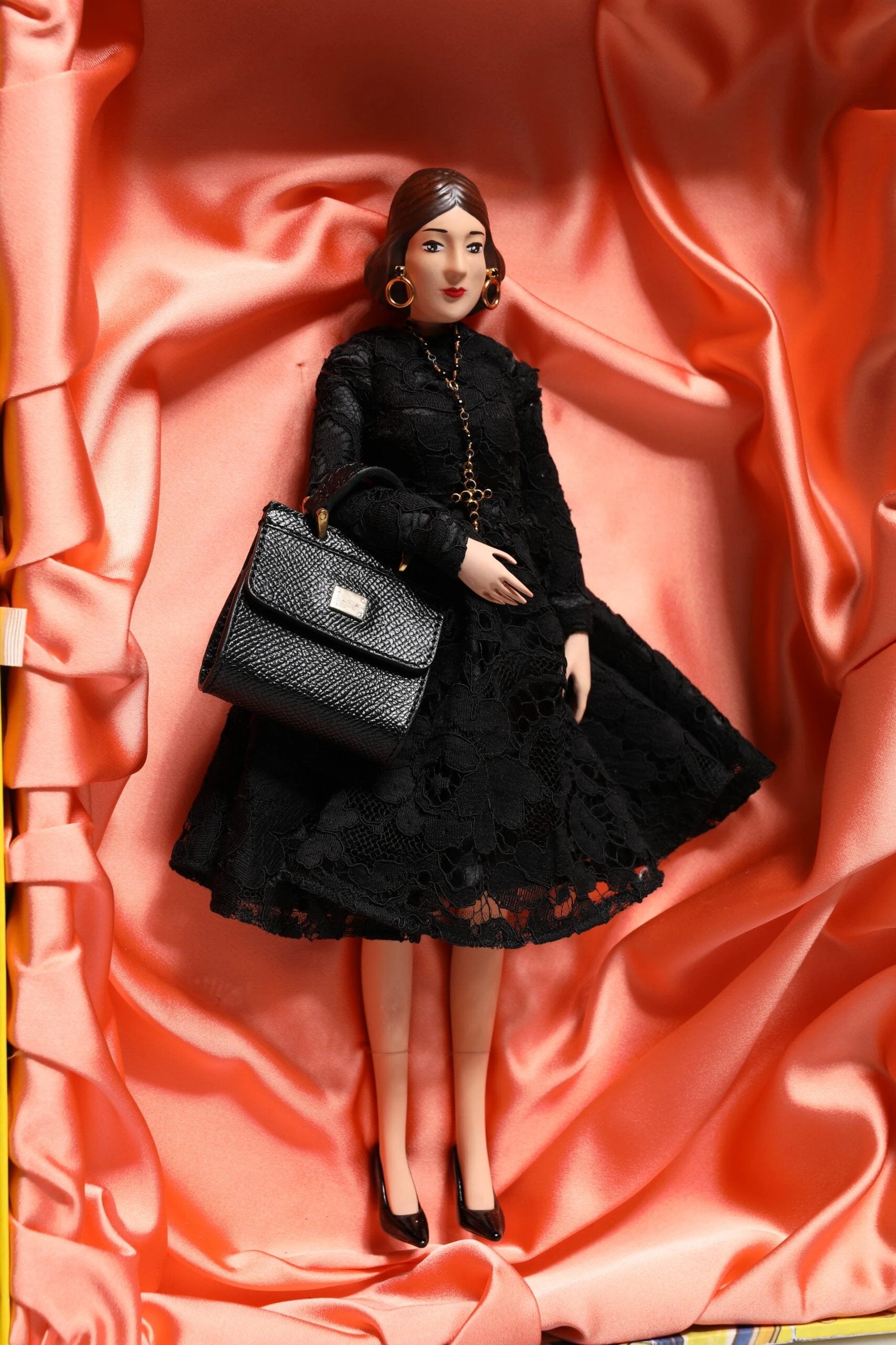 Dolce & Gabbana Black Dress Ceramic Porcelain Fashion Leather Sicily Dolls by Dolce & Gabbana