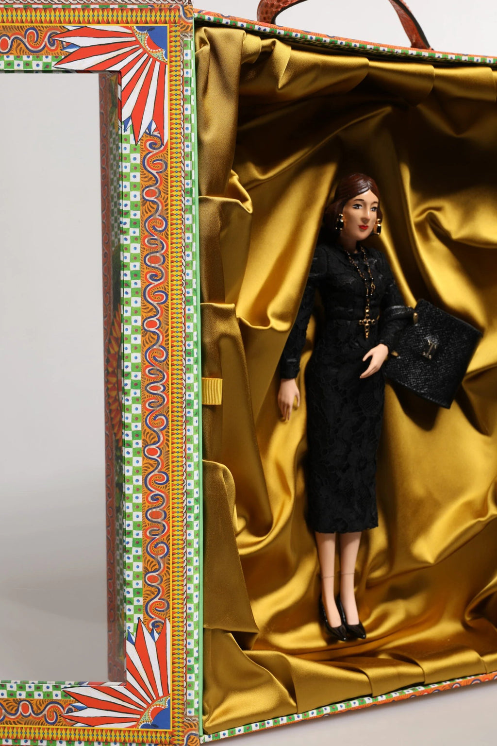 Dolce & Gabbana Black Dress Ceramic Porcelain Fashion Leather Sicily Dolls by Dolce & Gabbana