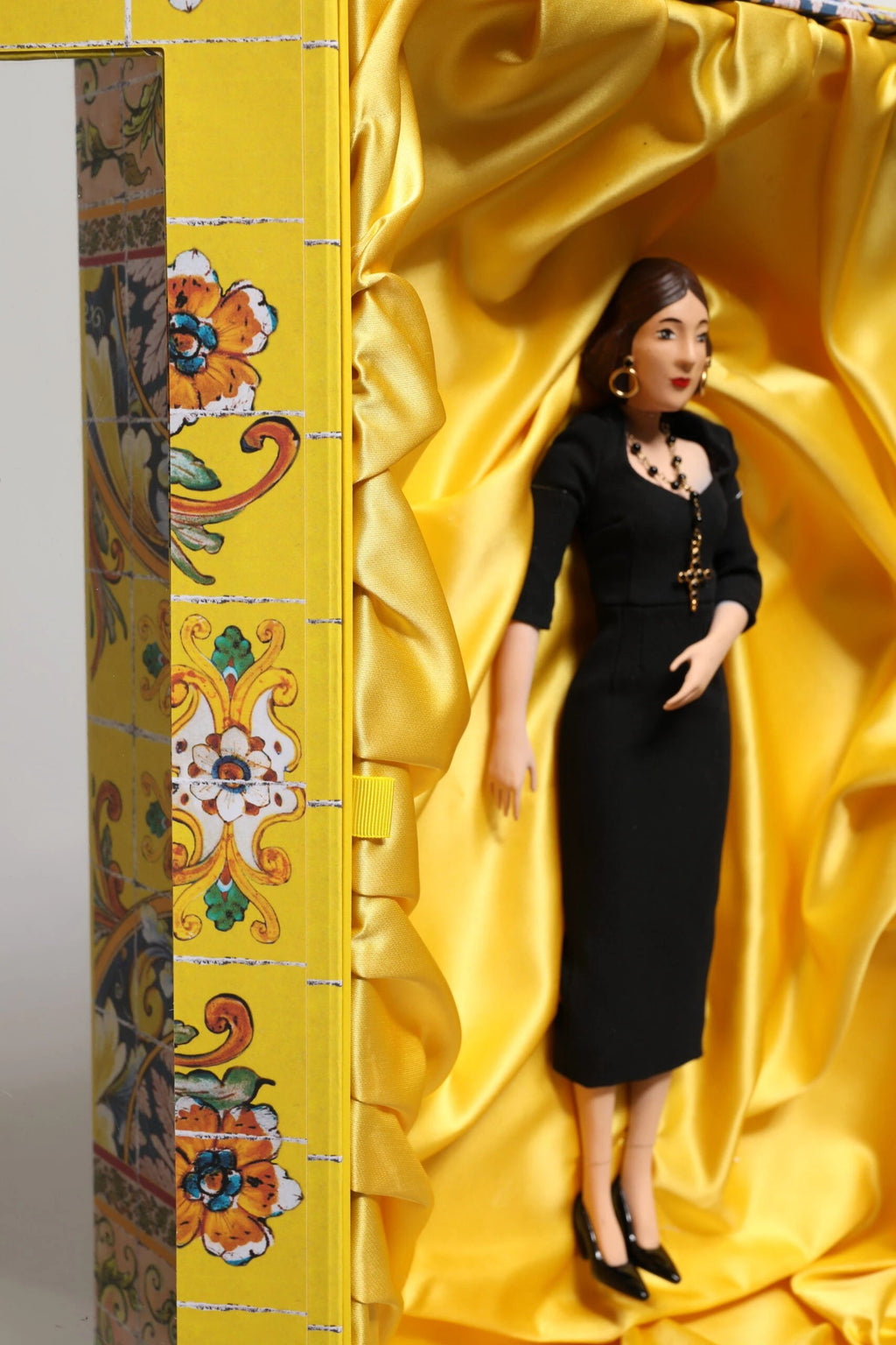 Dolce & Gabbana Black Dress Ceramic Porcelain Fashion Leather Sicily Dolls by Dolce & Gabbana