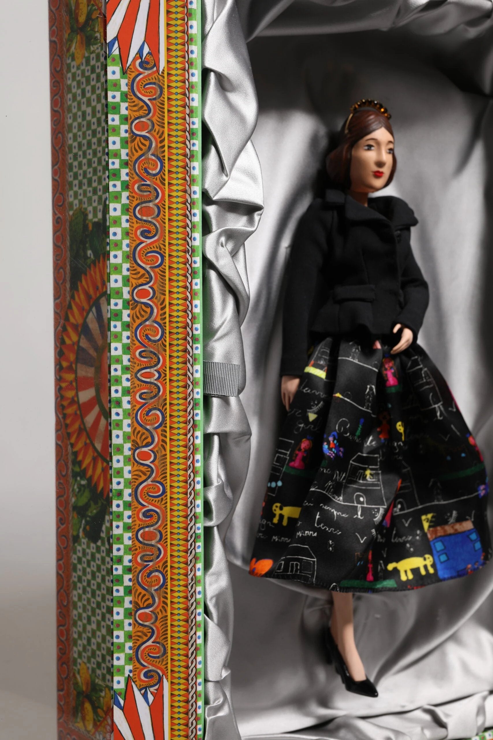 Dolce & Gabbana Black Dress Ceramic Porcelain Fashion Leather Sicily Dolls by Dolce & Gabbana