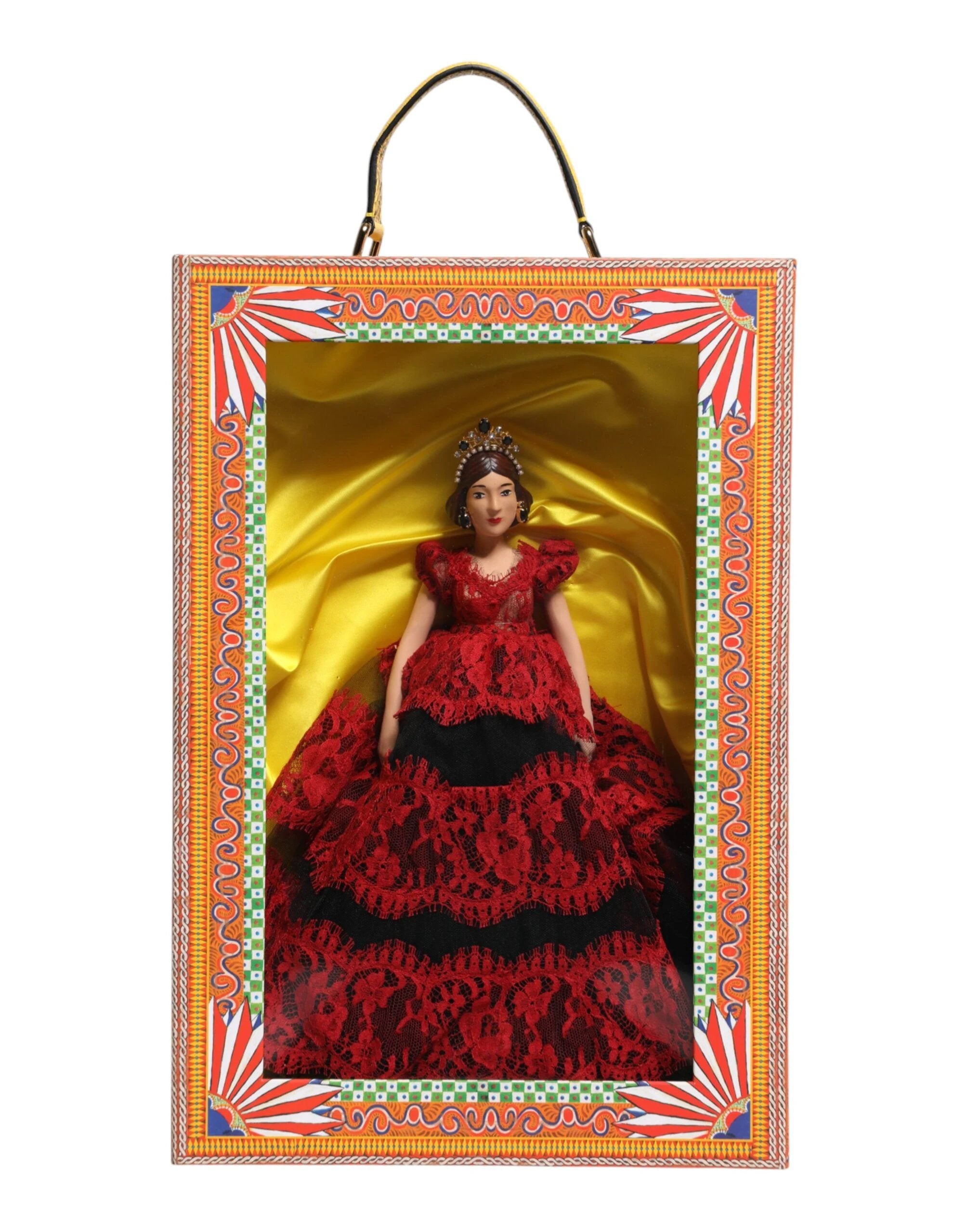 Dolce & Gabbana Red Dress Ceramic Porcelain Fashion Box Leather Sicily Dolls by Dolce & Gabbana