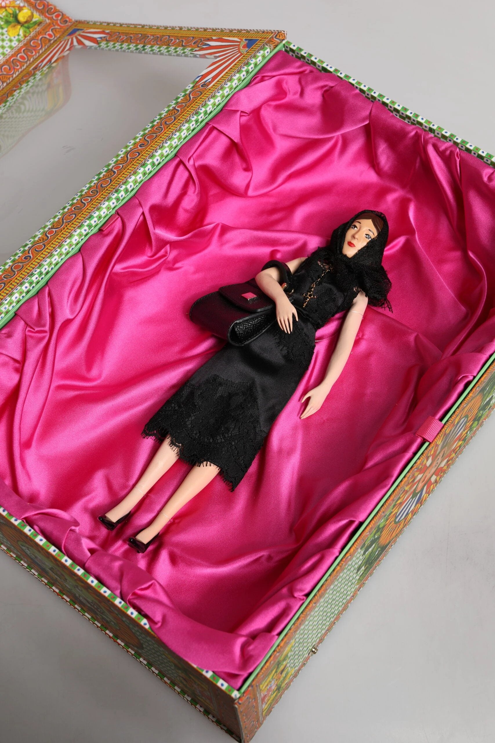 Dolce & Gabbana Black Dress Ceramic Porcelain Fashion Leather Sicily Dolls by Dolce & Gabbana