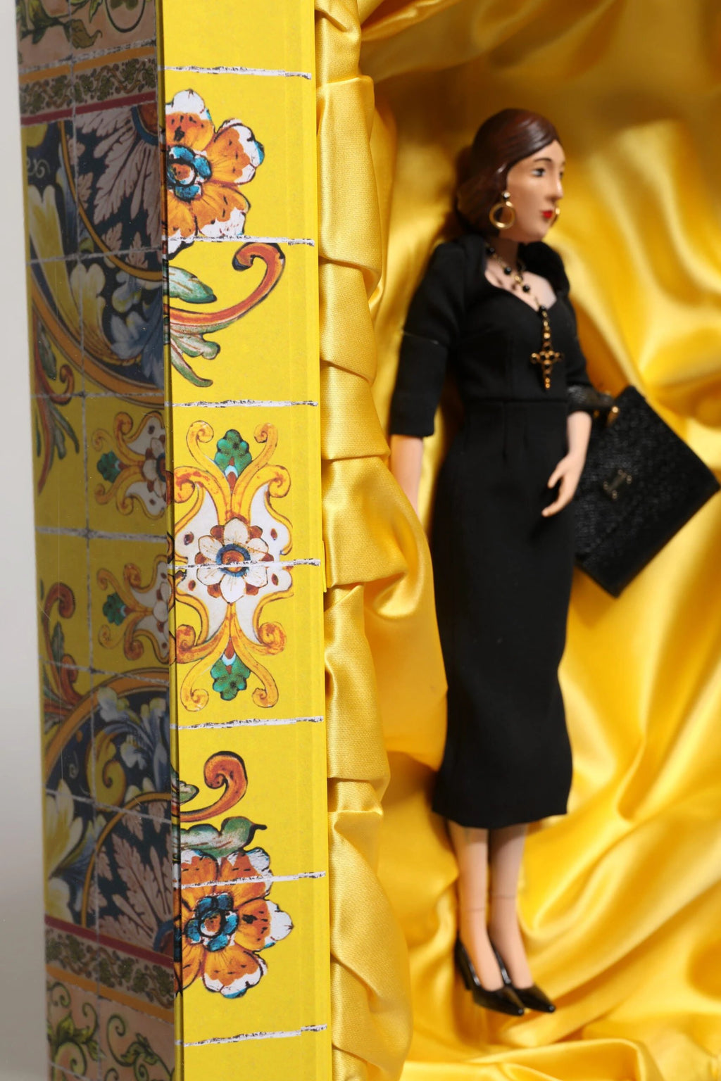 Dolce & Gabbana Black Dress Ceramic Porcelain Fashion Leather Sicily Dolls by Dolce & Gabbana