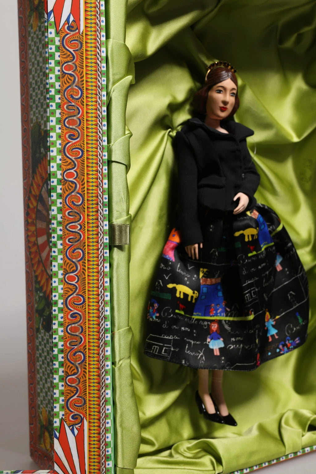 Dolce & Gabbana Black Dress Ceramic Porcelain Fashion Leather Sicily Dolls by Dolce & Gabbana