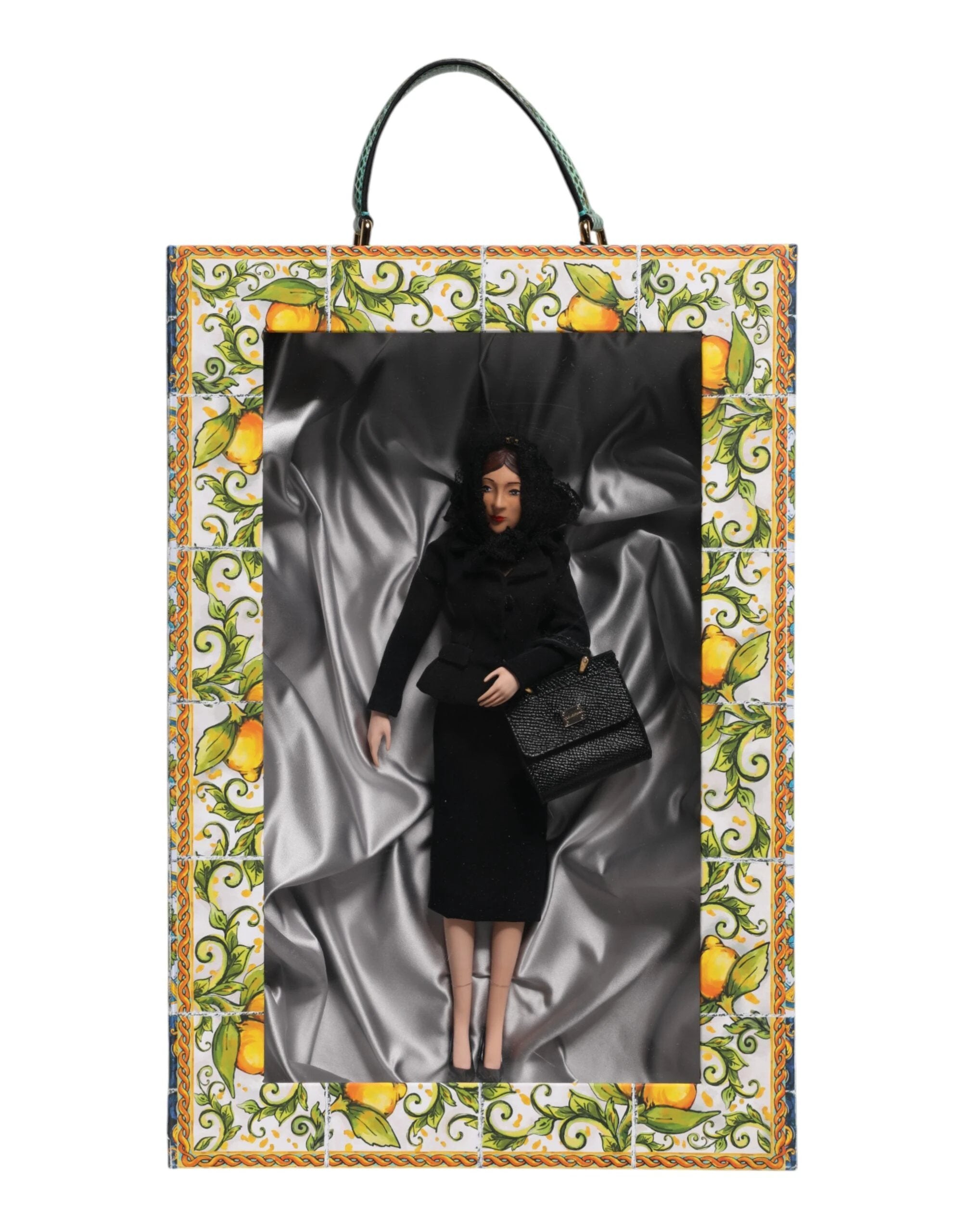 Dolce & Gabbana Black Dress Ceramic Porcelain Fashion Leather Sicily Dolls by Dolce & Gabbana
