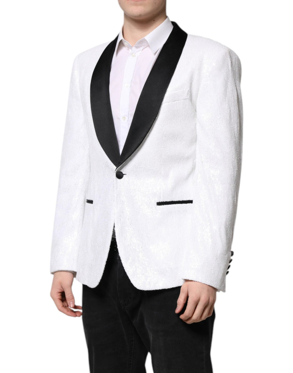 Dolce & Gabbana White Nylon Single Breasted Coat Blazer by Dolce & Gabbana