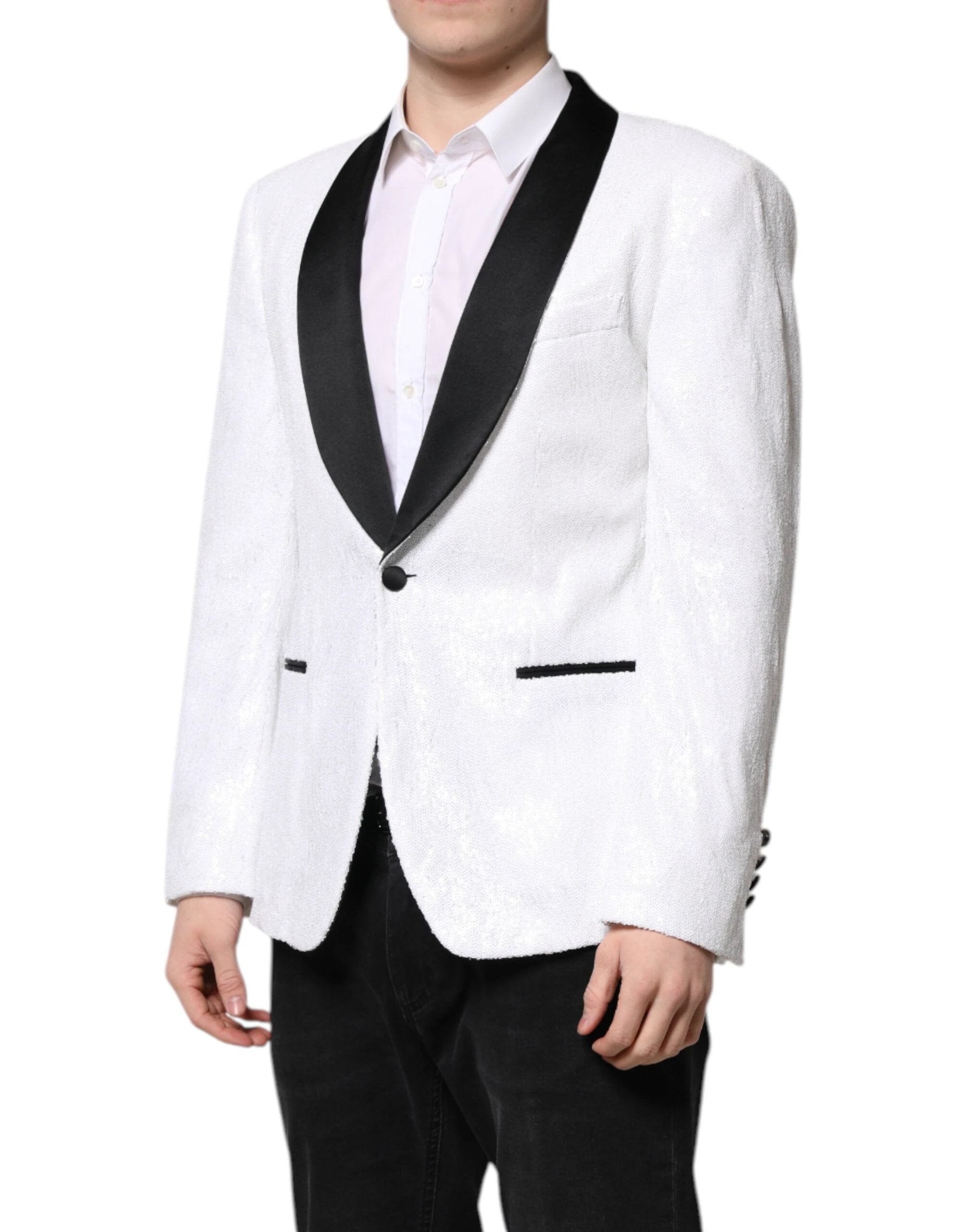 Dolce & Gabbana White Nylon Single Breasted Coat Blazer by Dolce & Gabbana