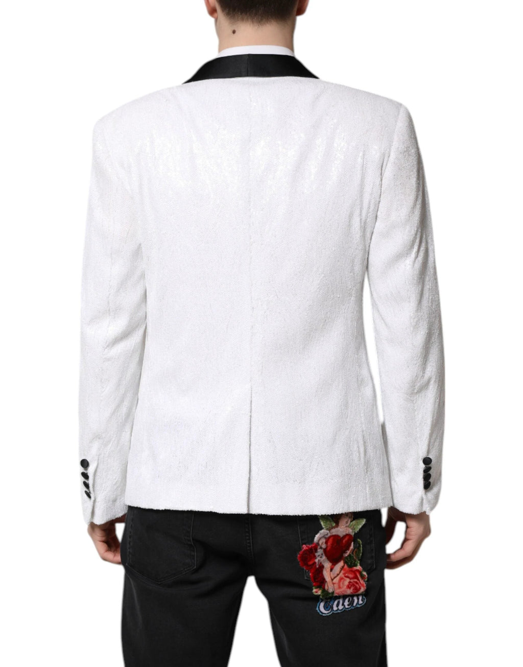Dolce & Gabbana White Nylon Single Breasted Coat Blazer by Dolce & Gabbana