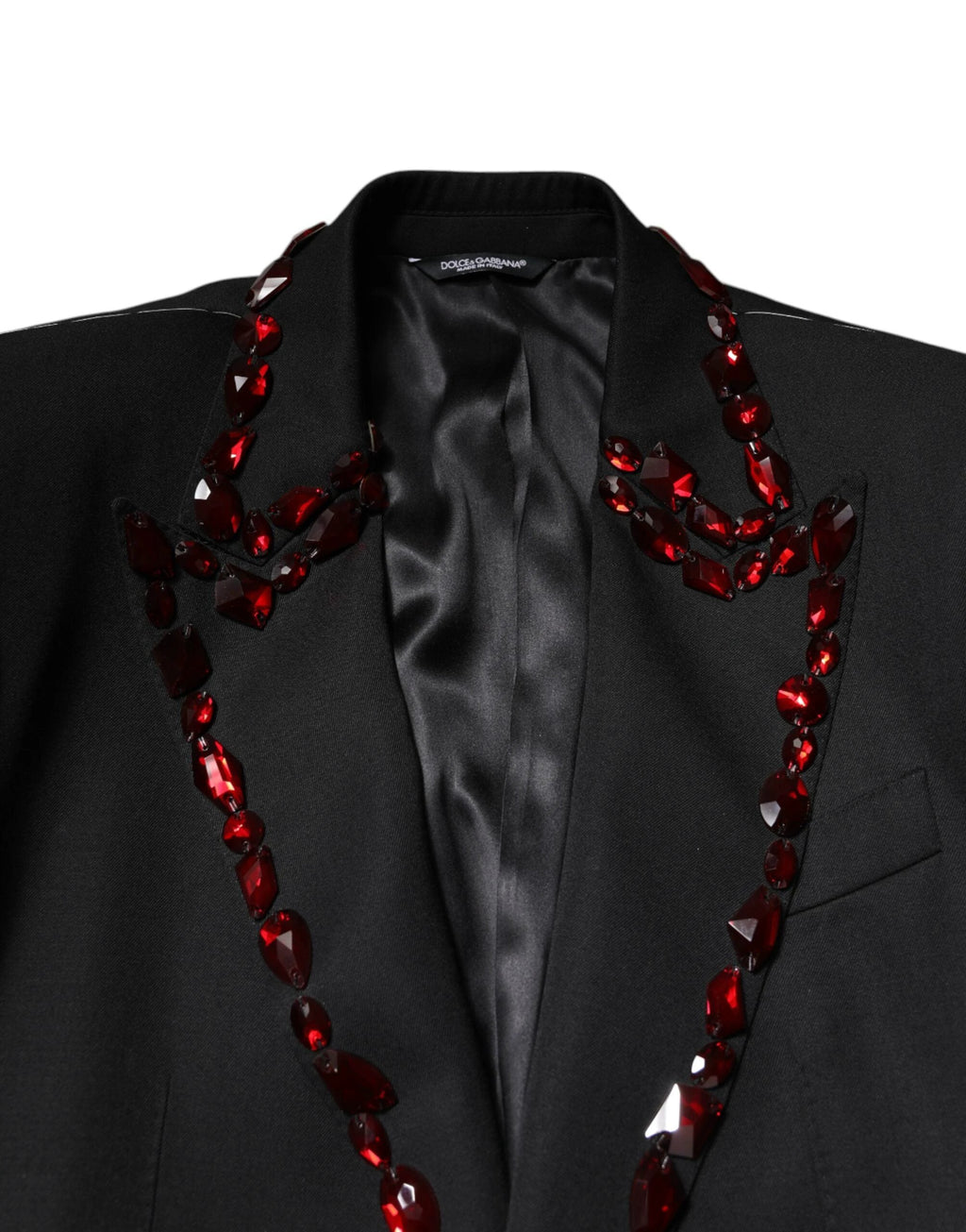 Dolce & Gabbana Black SICILIA CrystalEmbellished Coat Blazer by Dolce & Gabbana