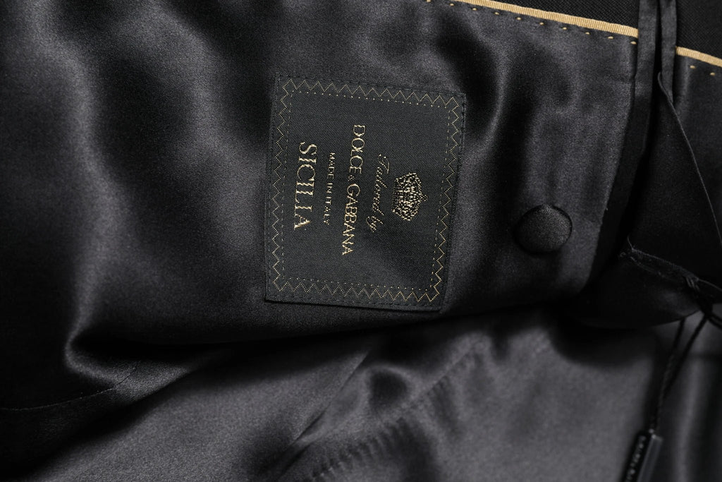 Dolce & Gabbana Black SICILIA CrystalEmbellished Coat Blazer by Dolce & Gabbana