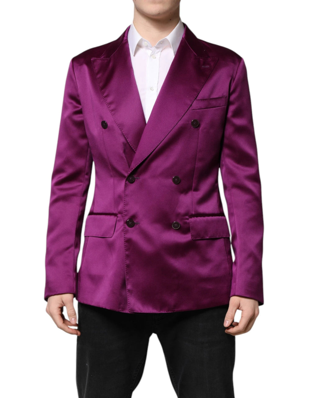 Dolce & Gabbana Purple Double Breasted Men Suit Coat Blazer by Dolce & Gabbana