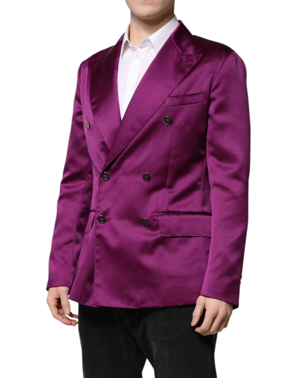 Dolce & Gabbana Purple Double Breasted Men Suit Coat Blazer by Dolce & Gabbana