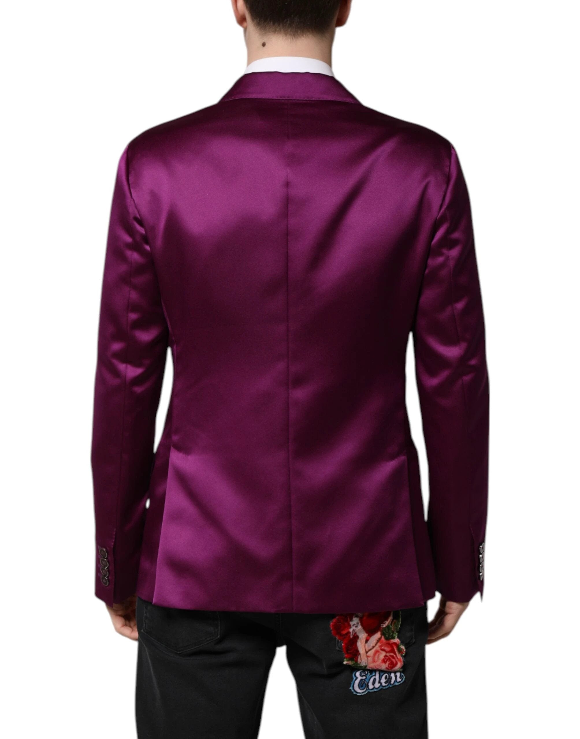 Dolce & Gabbana Purple Double Breasted Men Suit Coat Blazer by Dolce & Gabbana