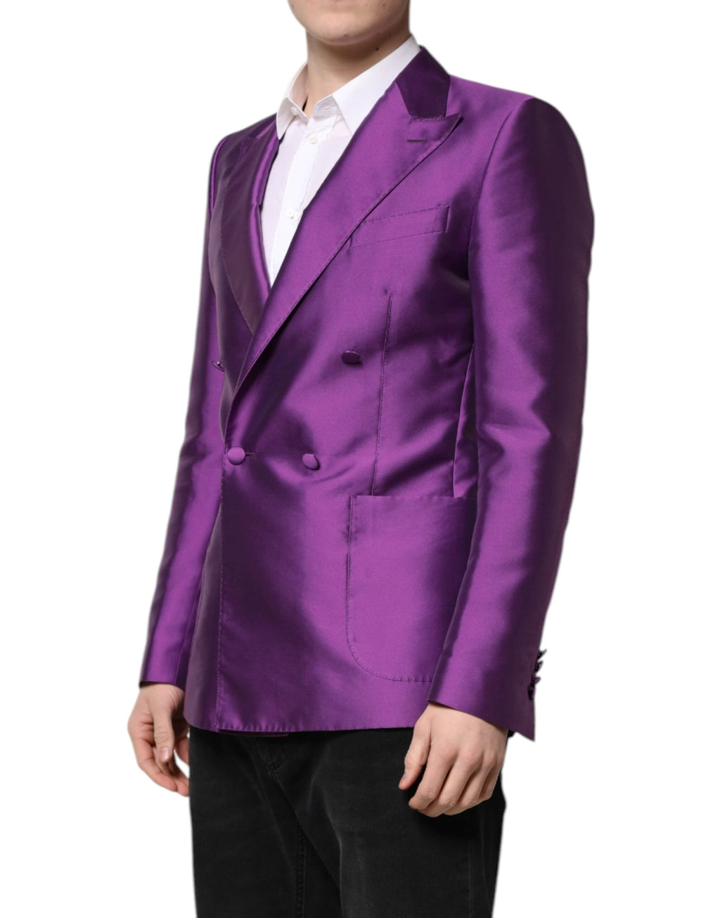 Dolce & Gabbana Purple Double Breasted Men Suit Coat Blazer by Dolce & Gabbana