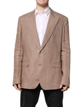 Dolce & Gabbana Beige TAORMINA Single Breasted Coat Blazer by Dolce & Gabbana