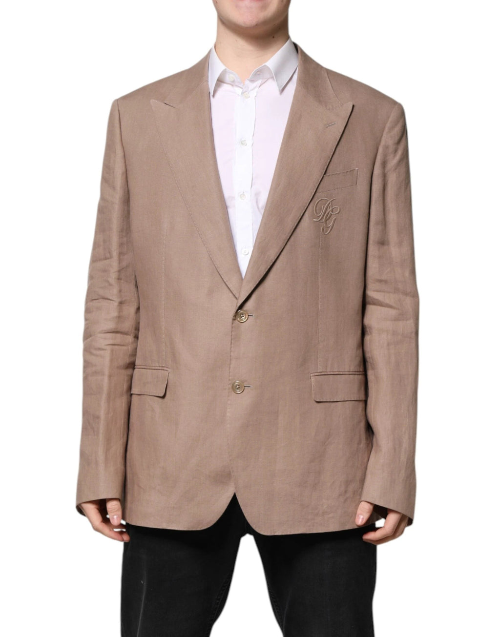 Dolce & Gabbana Beige TAORMINA Single Breasted Coat Blazer by Dolce & Gabbana