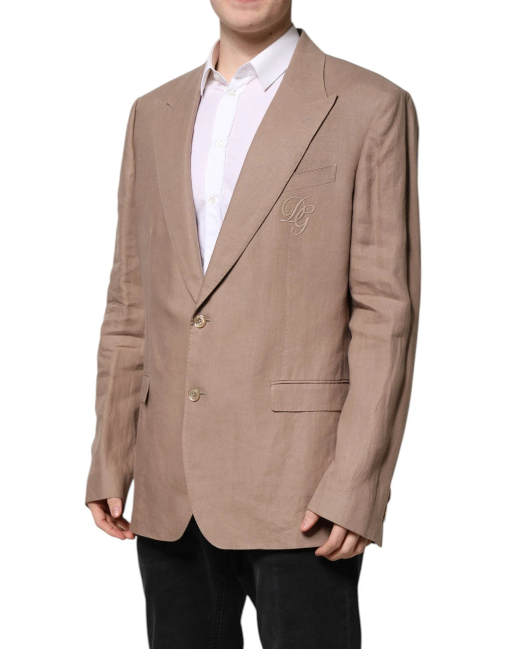 Dolce & Gabbana Beige TAORMINA Single Breasted Coat Blazer by Dolce & Gabbana